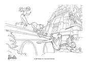 coloriage barbie et les 3 mousquetaires la chute